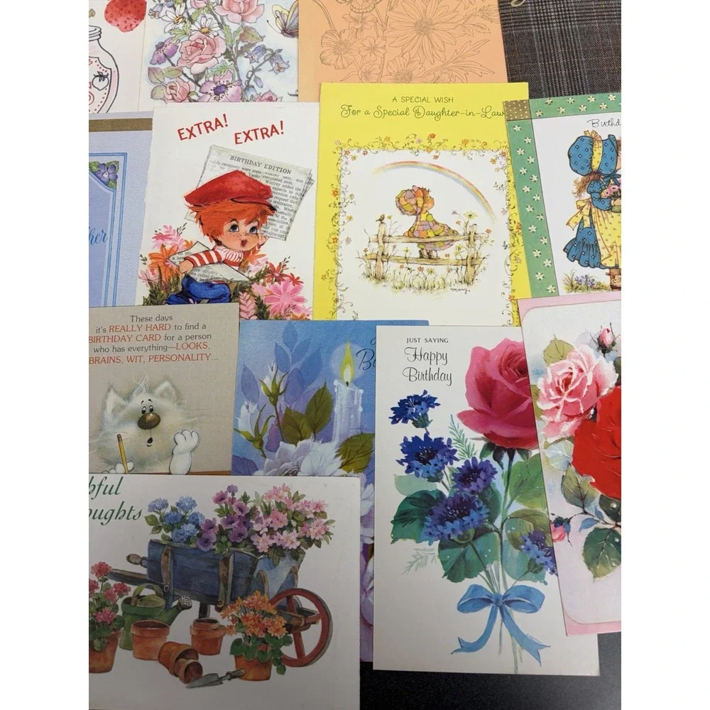 Vintage Birthday Cards Some Fronts ONLY Scrapbooking Crafts Decoupage Lot of 50+